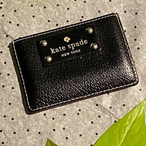 Authentic Black Leather Kate Spade Slim Card Case